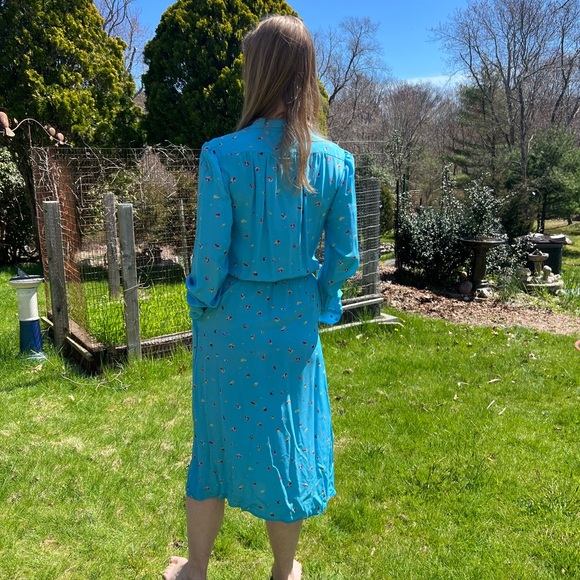 Ms. Chaus size 12, blue, patterned dress - Picture 2 of 6